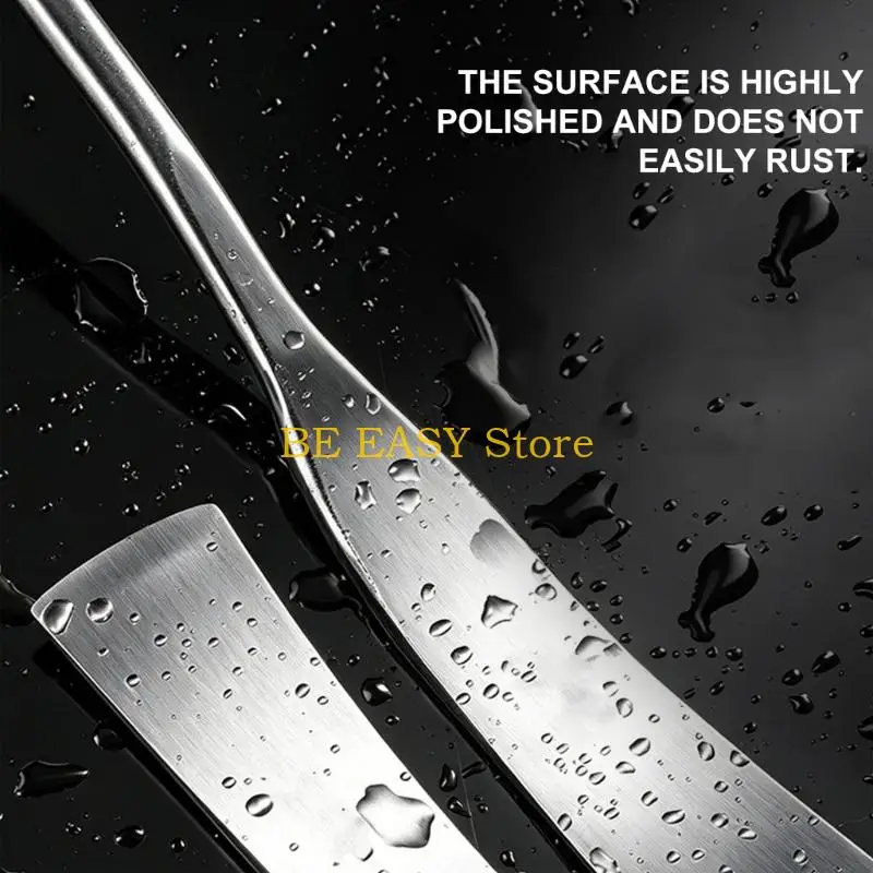 E28F Stainless Steel Garden Shovel Hand Weeders with Curved Blade and Grip Handle for Soil Turning and Planting Tasks