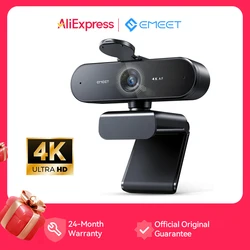 4K Webcam 1080P 60fps Mini Video Camera for PC Autofocus Computer Web Cam EMEET Nova USB Camera with Mics for Conference/Meeting