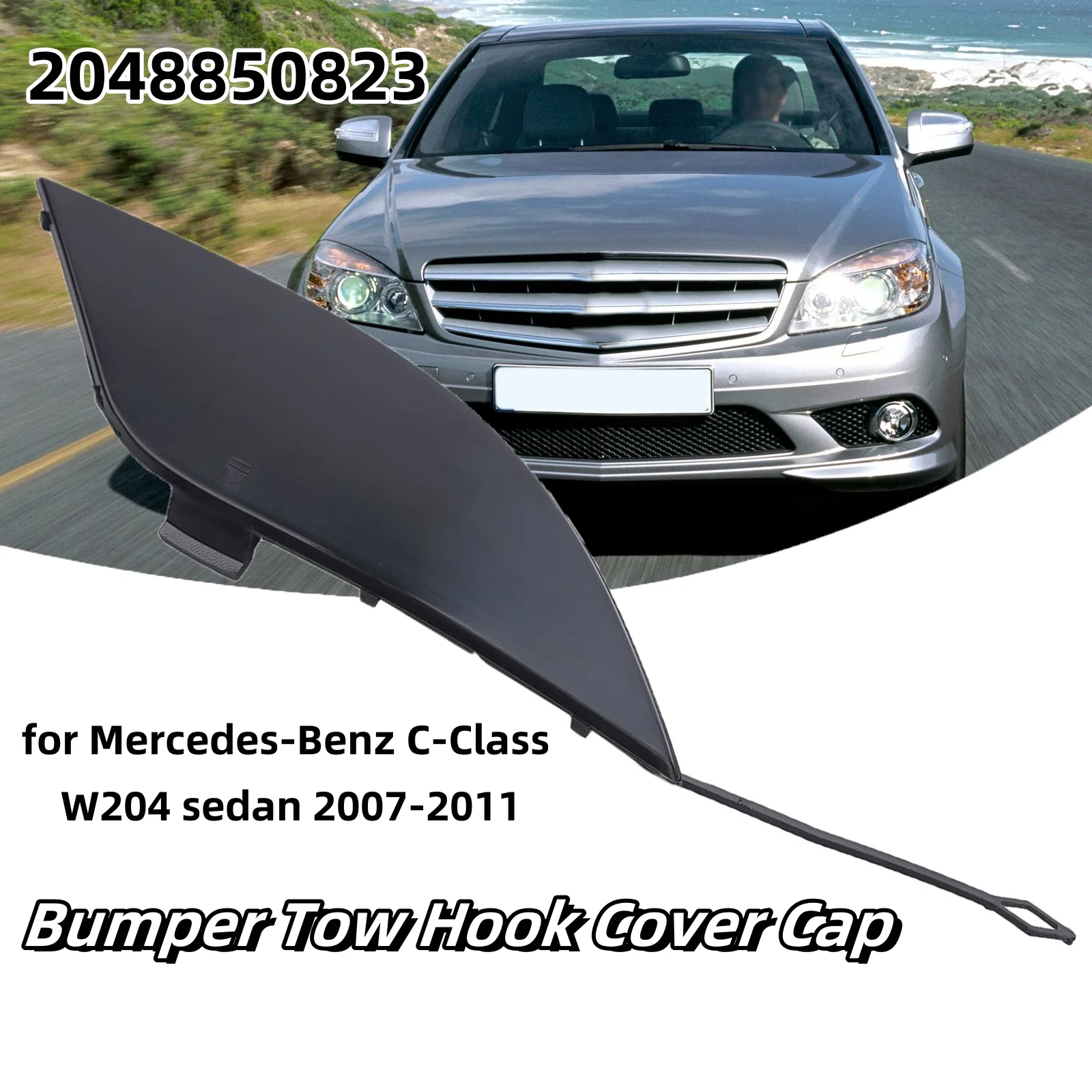 Car Bumper Tow Hook Cover Cap 2048850823 for Mercedes-Benz C-Class W204 for sedan 2007-2011 ABS Plastic Car Interior Accessories