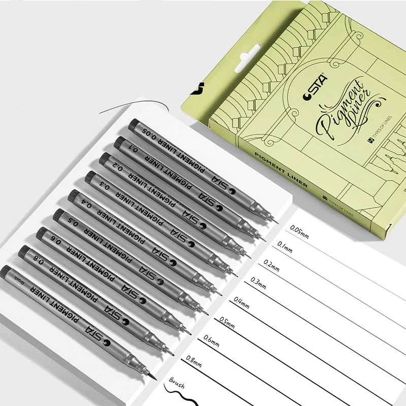 

0.1/0.2/0.3/0.4/0.5 Professional Hand Drawn Line Drawing Pens, Waterproof Needle Point Pens, Gel Pens for Manga Design & Sketchi
