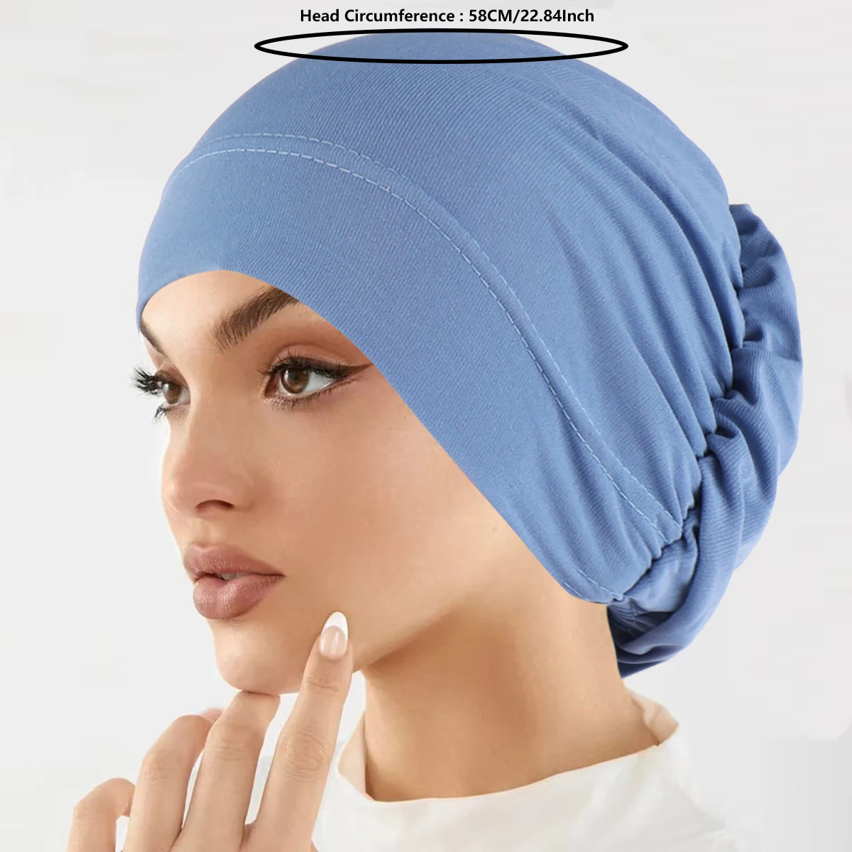 Moda musulmana hiyabs para mujer, turbante elástico suave de Color sólido, gorros para quimio contra el cáncer, gorros, accesorios para el cabello