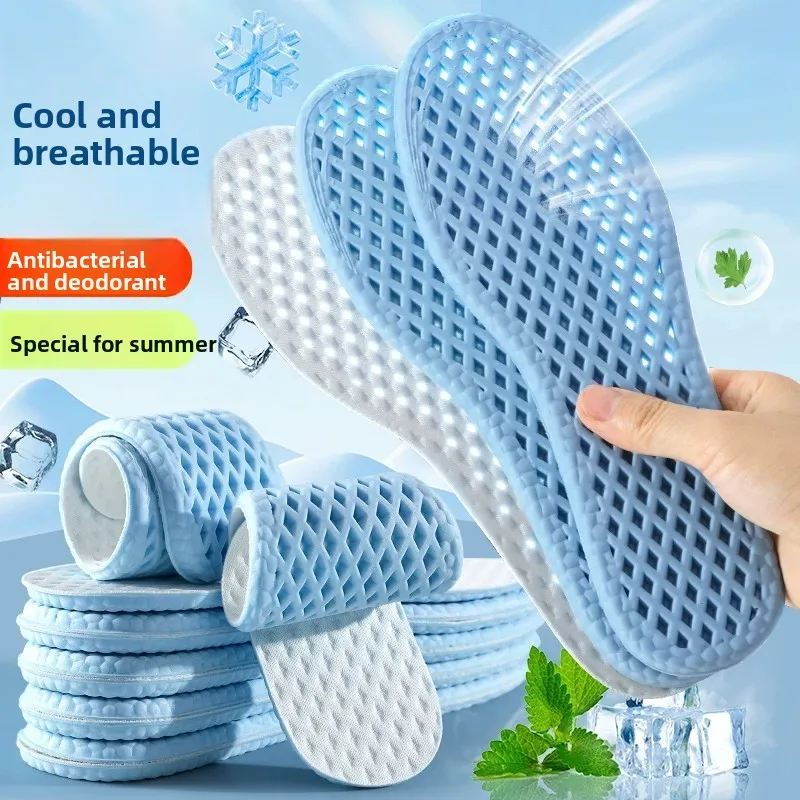 Breathable, Cool, Antibacterial Sports Insoles for Women and Men, Sweat Absorbing, Odor Proof, Cool, Photosensitive Feet