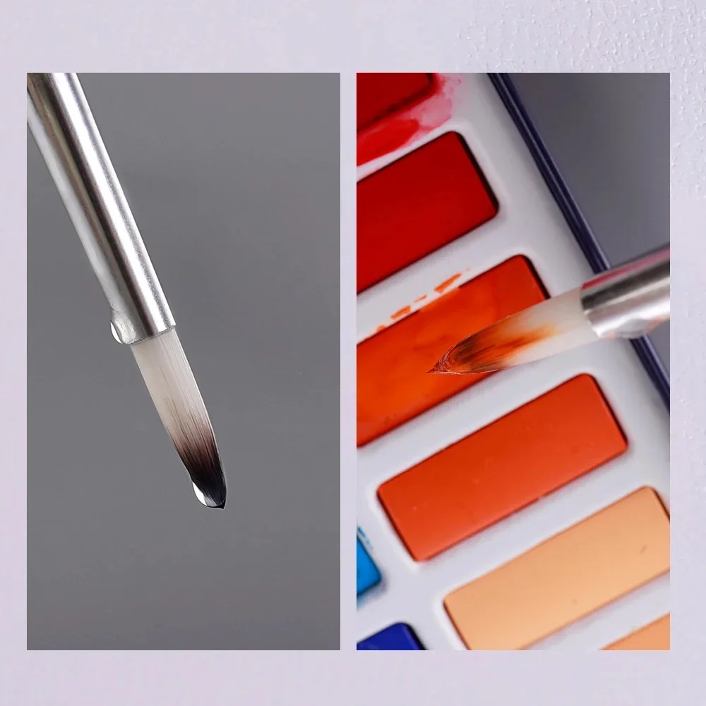 مجموعة فرش المبتدئين - 9 قطع من شعر النايلون لطلاء زيت الأكريليك بالألوان المائية القماشية وأدوات الرسم الفنية