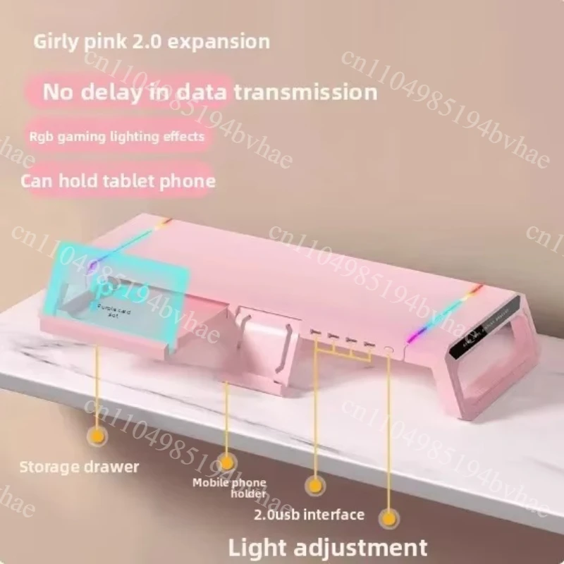 Computer Monitor Stand Riser Adjustable Folding Desktop Bracket Storage Base Multi Functional Organizer for Home Office Use