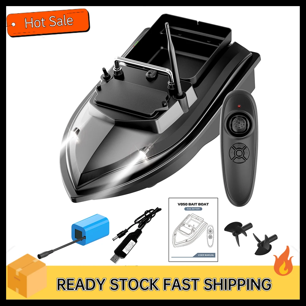 Fishing Bait Boat 500m Remote Control Bait Boat Dual Motor Fish Finder 2KG Loading Support Automatic Cruise/Route Correction wit