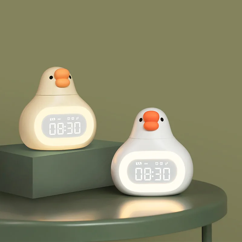 Cartoon LED Digital Alarm Clock Dimmable Night Light Smart Timing Electronic Clock Multifunctional Bedside Lamp for Kids Bedroom