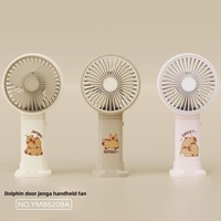 Capybara Print Handheld Summer Cool Small Fan Mobile Phone Solid Color Stand USB Charging Gift Fan East Desktop Fan