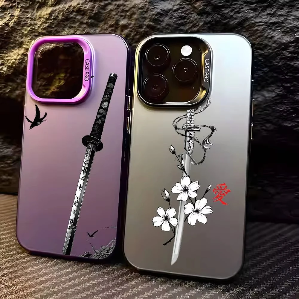 Japan Samurai Sword Fishion Phone Case For iPhone 17 Pro 16 15 14 13 12 11 Pro Max 16 Plus 16E 17 Air Shockproof Back Cover