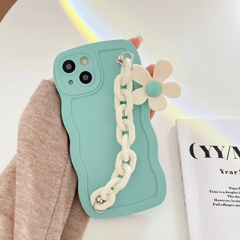 Flowers Chain Liquid Silicone Phone Case For Motorola Moto G10 Power G20 G30 G13 G23 G53 G73 5G G72 E22 E22i E13 4G Soft Cover