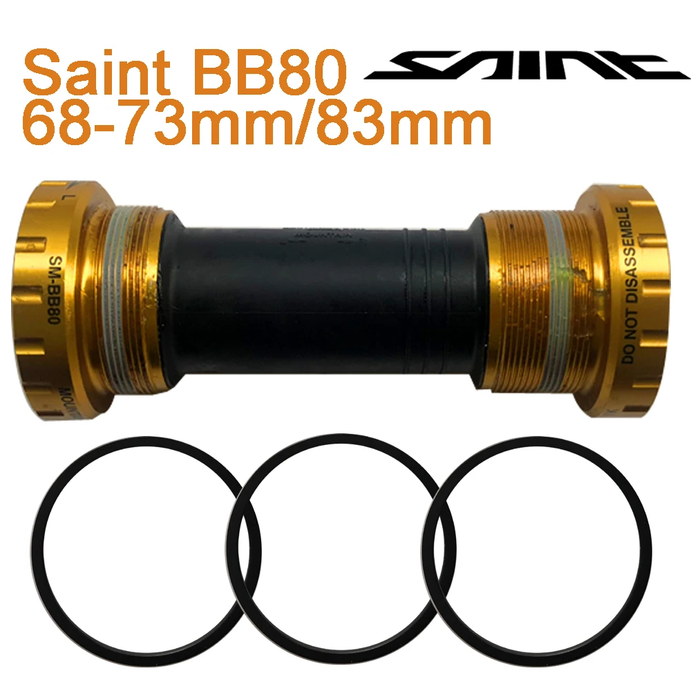 

SAINT M820 M825 SM-BB80 Bottom Bracket Original Threaded 68mm 73mm 83mm Shell Width Gold Anodization