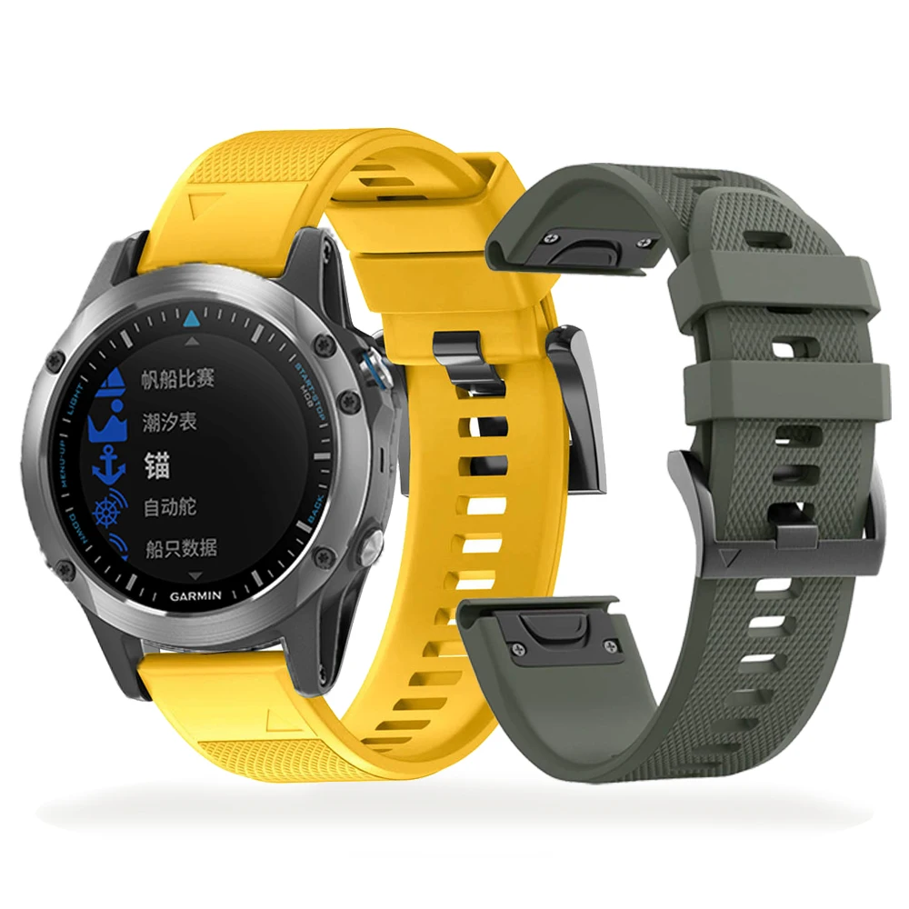 

Ремешок силиконовый для Garmin Fenix 8 51 мм 47 мм E 7 7X Pro Solar 6 6X Pro 5 5X Plus/Enduro 3/2, 22 мм 26 мм