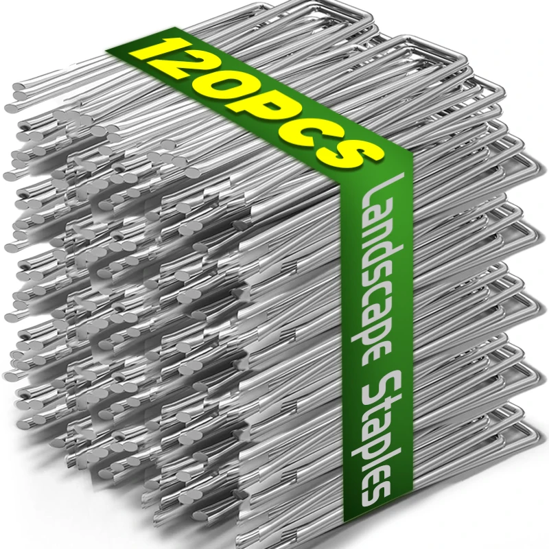 

Heavy-duty Fence Tubing Stakes Sod Pins U-type Garden Staples Galvanized Landscape Spike for Holding Lawns Barrier Ground Nails