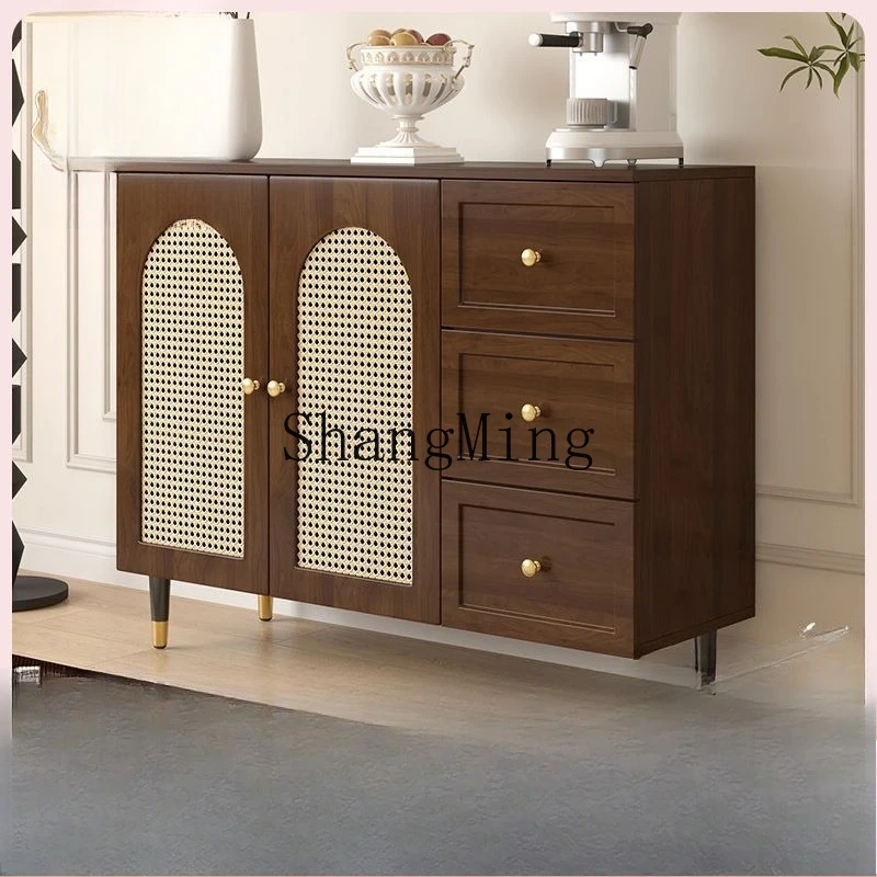 SM rattan dining side locker kitchen storage household tea cabinet floor-to-ceiling household door shoe cabinet