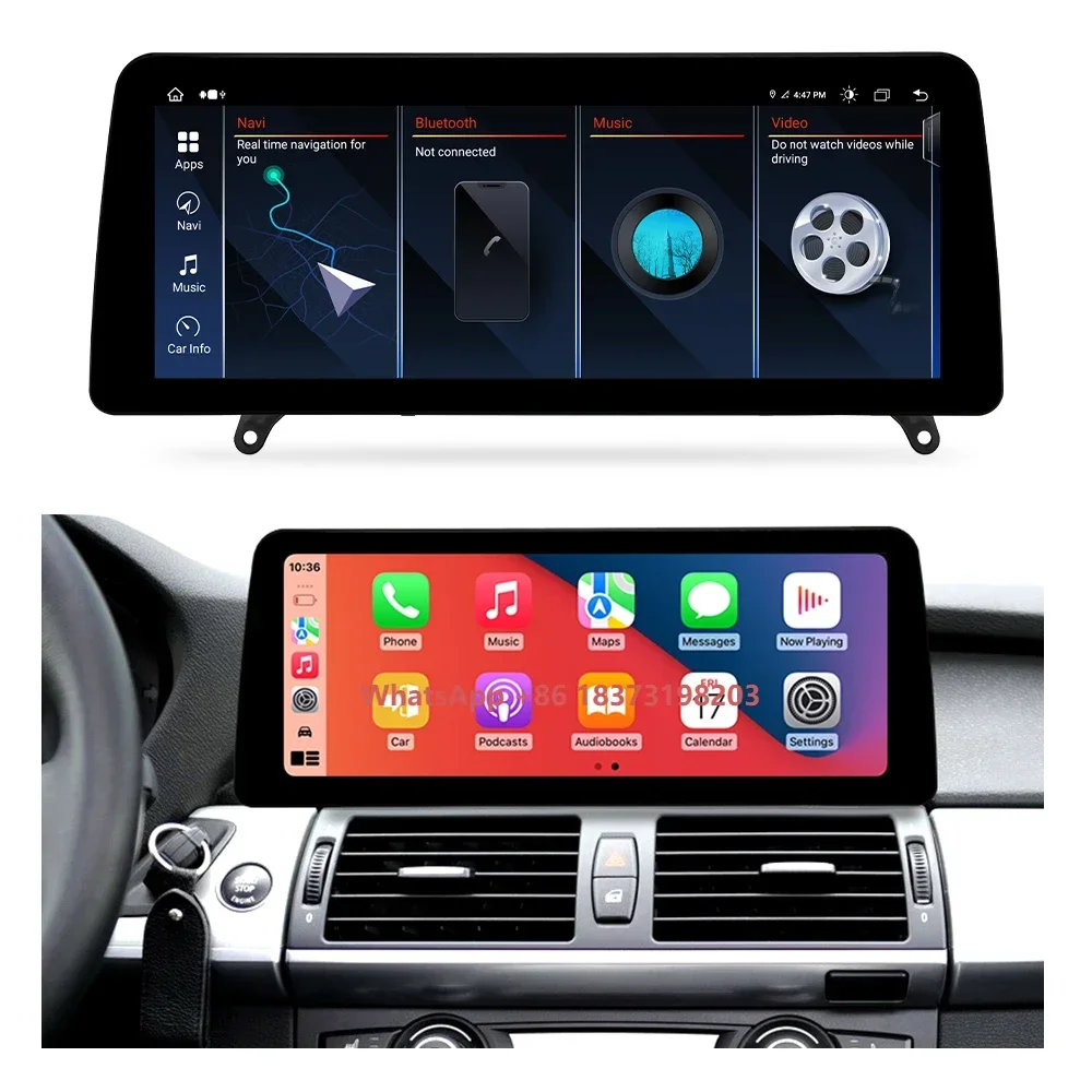 

Zlh 12.3" 1920*720P Android 13 8Core Touch Screen Car Carplay Auto for X5 X6 E70 E71 2007 Ccc Cic Nbt Radio Gps Navi Player