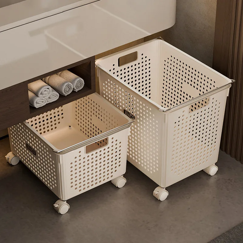Dirty  Under Bathroom Cabinet Household Bathing Dirty Basket Dirty Clothes Storage  Cart Laundry Basket Socks Shelf