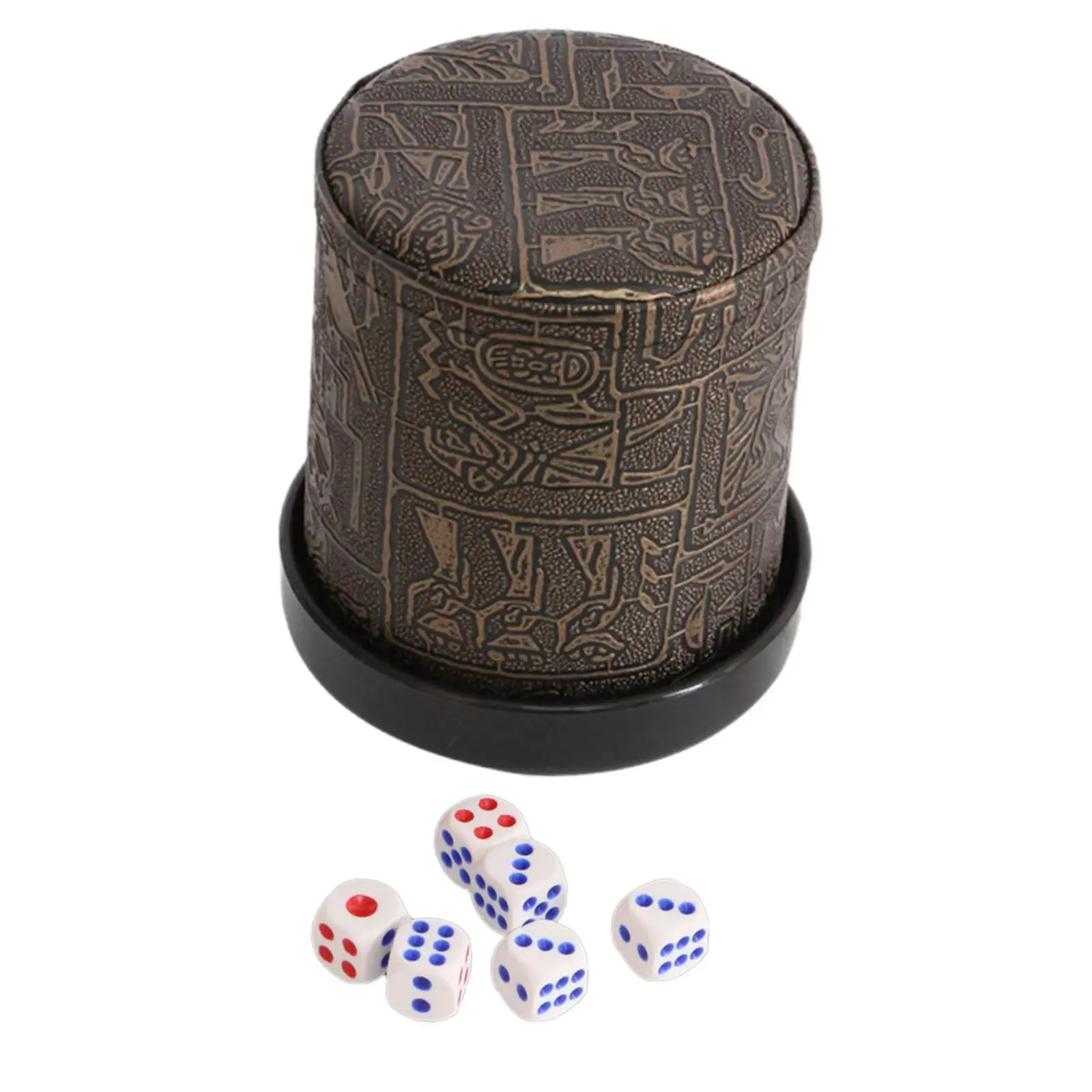 

Premium Lined Dice Cup Set Leather Dice Shaker Hand Game Accessory for Bar Board KTV Entertainment