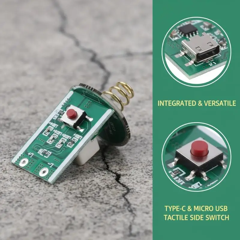 

3 4.2V Type C Micro USB LED Drive Board for Single Lithium Battery Flashlight Efficient Power Module for DIY Repairs
