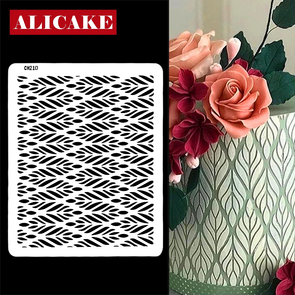 Cake Stencil Leaf Shape Pattern Wedding Cake Decorating Lace Fondant Cake Boder Stencils Template Drawing Mold Pastry Tools