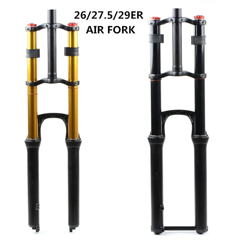 2024HIMALO bicycle fork 26/27.5/29er MTB Suspension Air Fork Magnesium Alloy Double Shoulder Air Oil Lock Straight Downhill fork