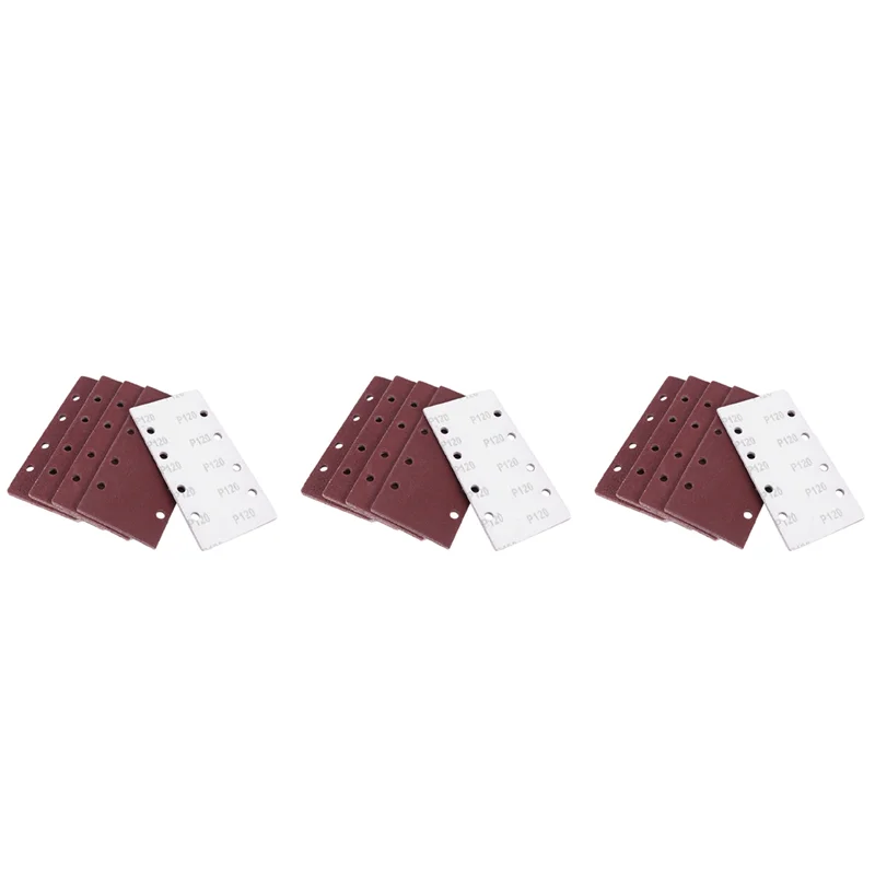 

A69E75 Pcs Sanding Pads,Sanding Paper Hook And Loop Sand Sheet Punched 8 Holes Grits 40/60/80/120 Fit Sheet Orbital Sander