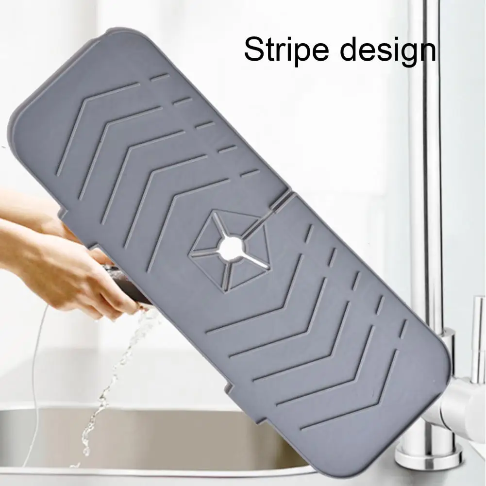 Kitchen Silicone Faucet Mat Water Ripples Faucet Water Catcher Mat Large Sink Splash Pad Countertop Protector Bathroom