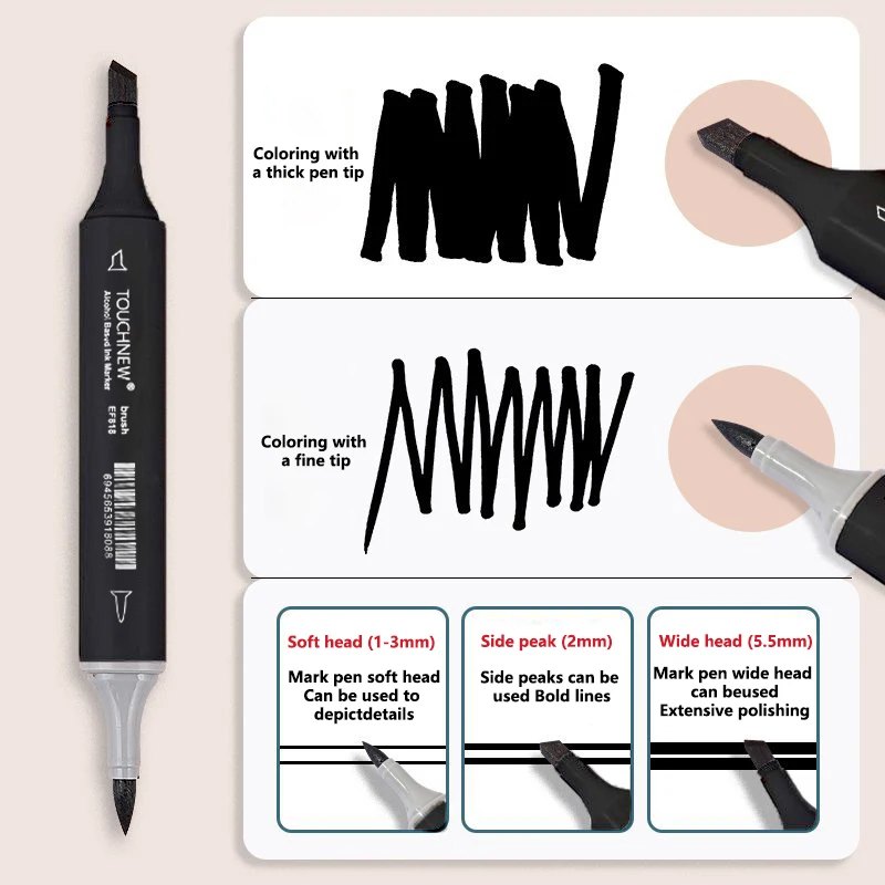 مجموعة أقلام تحديد الكحول ذات طرف مزدوج من 40-168 لونًا، أقلام تحديد مع حقيبة تخزين للأطفال البالغين، صناعة بطاقات الرسم والتلوين