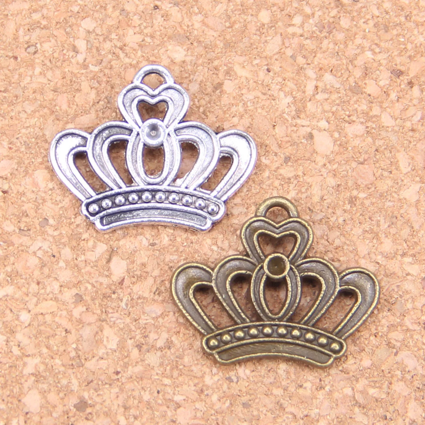 72pcs Charms Imperial Royal Crown 22x18mm Antique Pendants,Vintage Tibetan Silver Jewelry,DIY For Bracelet Necklace