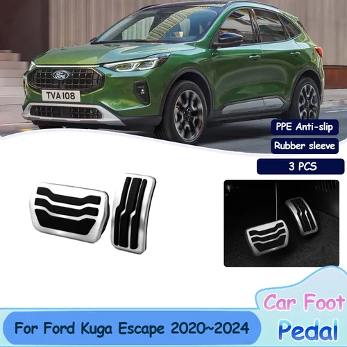 Imagen 1 del producto Para Ford Kuga Escape 2020 ~ 2024 coche sin perforación freno calidad acelerador Auto almohadillas de aleación piezas interiores accesorios Pedal de Gas