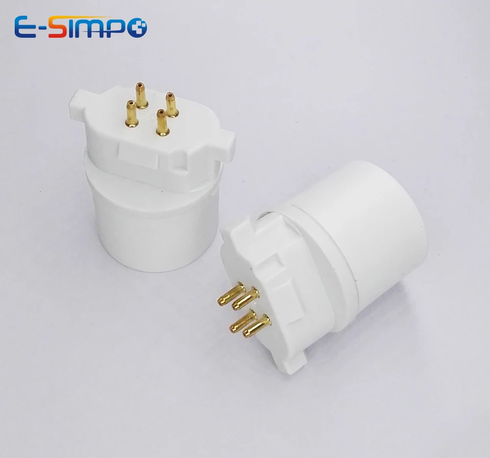 2pcs GX10Q to E26 Light Socket Adapter 4Pin CFL GX10Q to E26/E27 LED Lamp Base Holder Converter Need Bypass Ballast