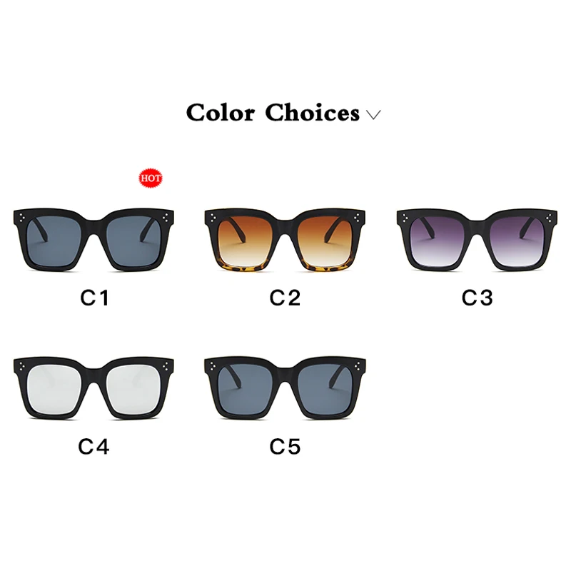 2024 Square Sunglasses Women Big Size Eyewear Lunette Femme Luxury Brand Sunglasses Women Vintage Rivet Sun Glasse UV400