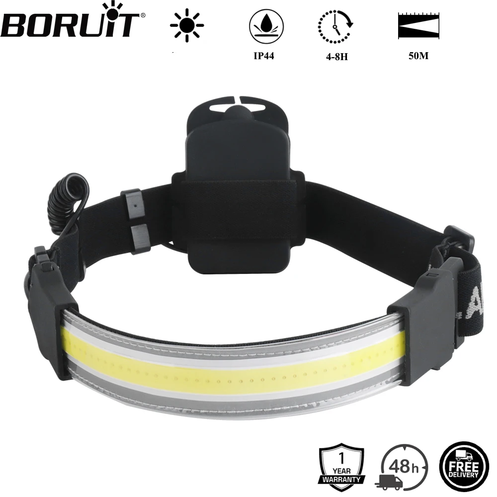 boruit-b15-cob-tira-led-farol-400lm-luz-de-trabalho-farol-a-prova-dwaterproof-agua-reparacao-carro-acampamento-cabeca-tocha-uso-bateria-aaa