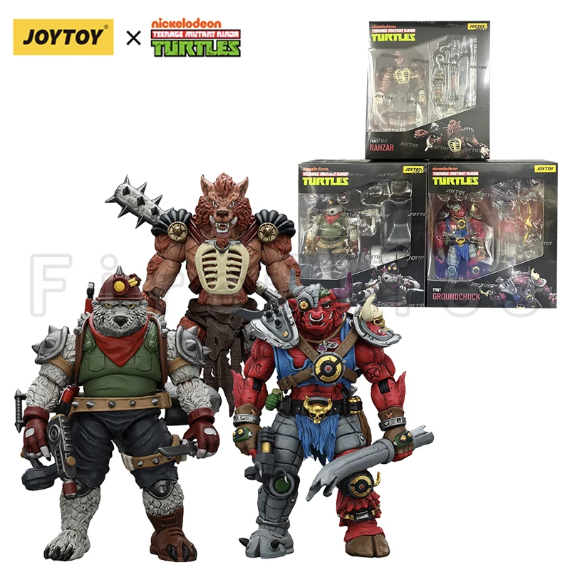 Figurka JOYTOY 1/18 Żółwie Ninja - Dirtbag Groundchuck Rahzar Anime