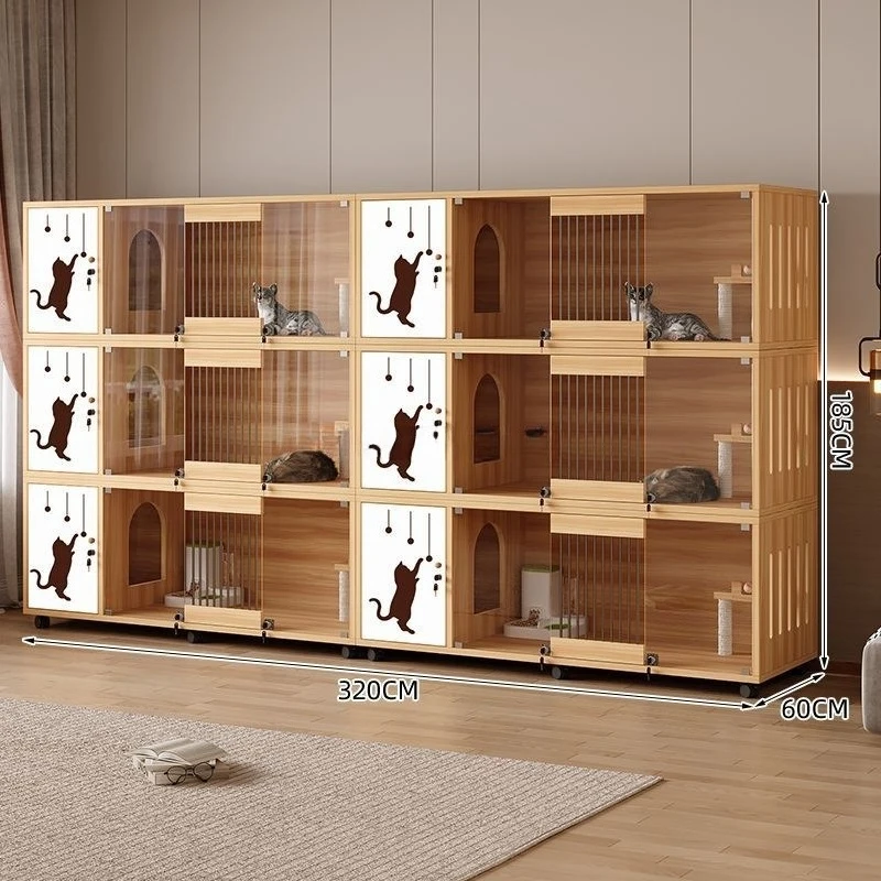 Cat cage Solid wood indoor pet store display cat cabinet