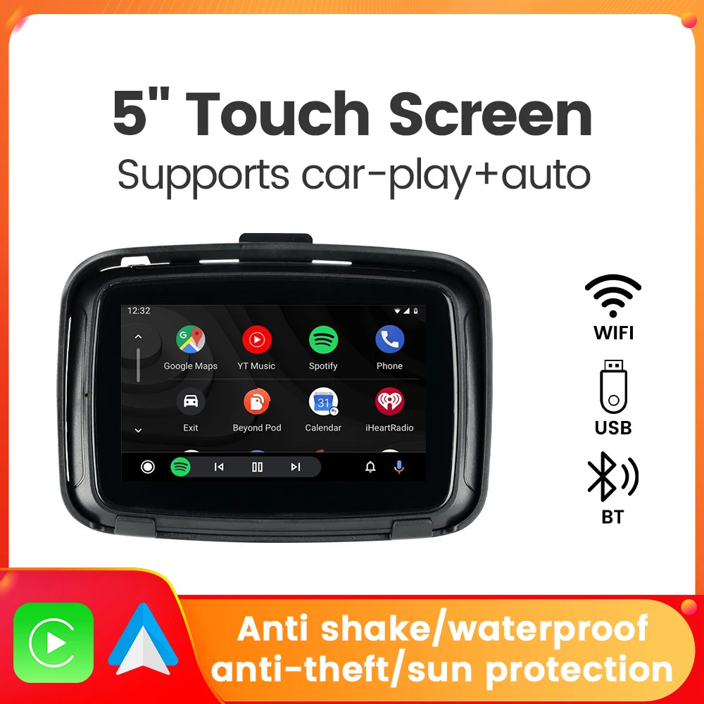 

NaviFly Motorcycle Navigation CarPlay Display Screen Portable Motorcycle Wireless Android Auto Monitor Waterproof IP67