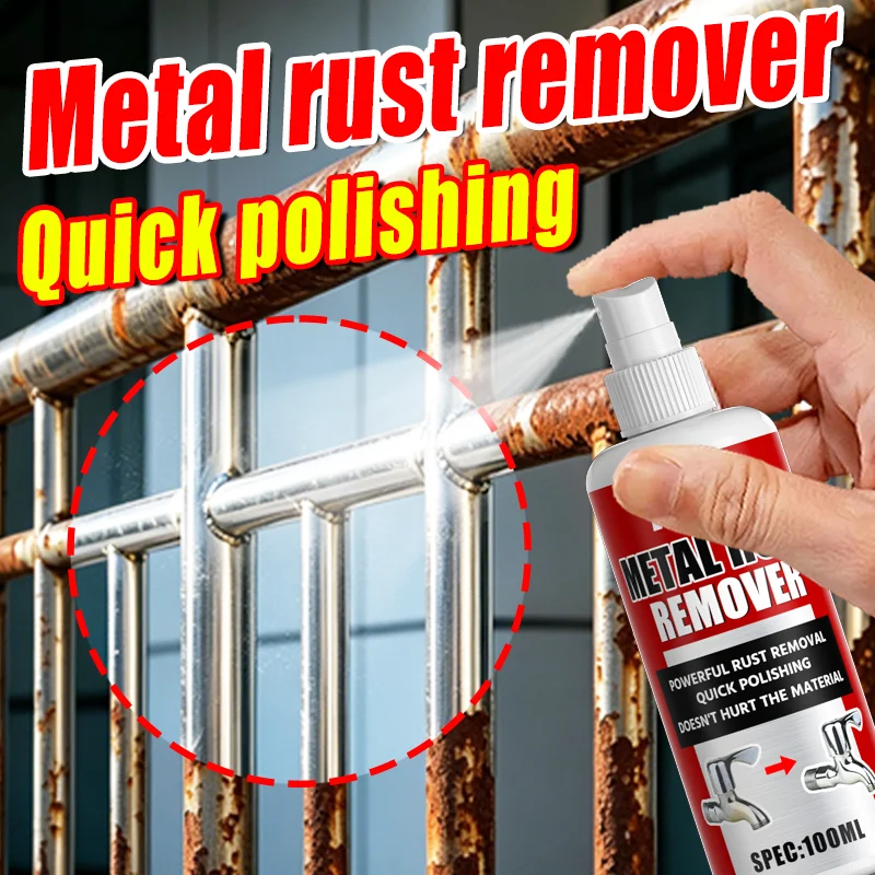 KJM Household & Auto Metal Rust Remover Spray 100ML, Multi-Purpose Cleaner for Faucets, Fixtures, Car Wheels & Brake Parts