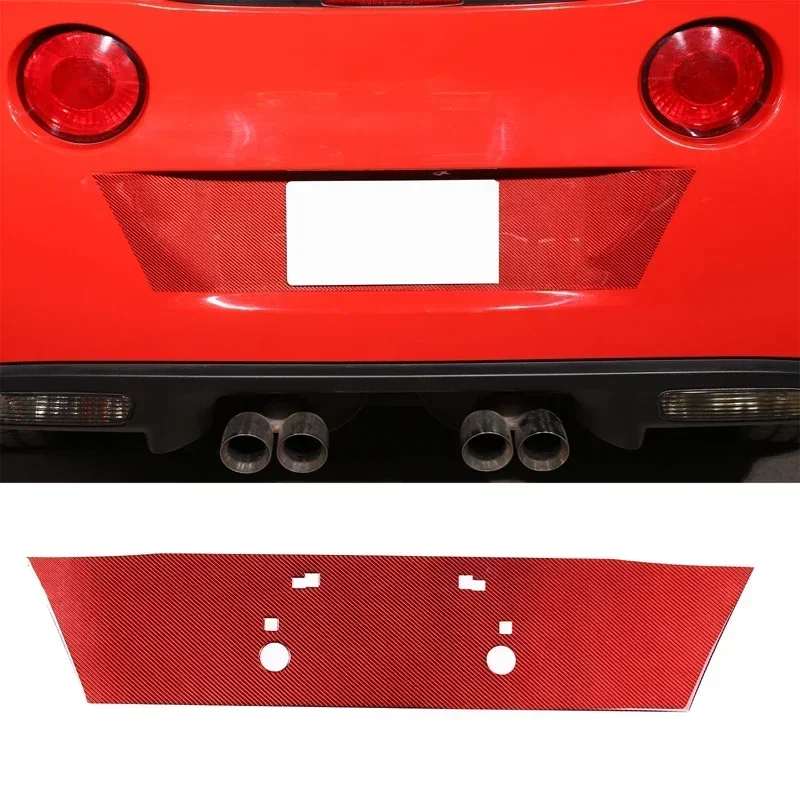 For Chevrolet Corvette C6 2005-2013 Soft Carbon Fiber Car Rear License Plate Panel Cover Trim Sticker Car Accessories
