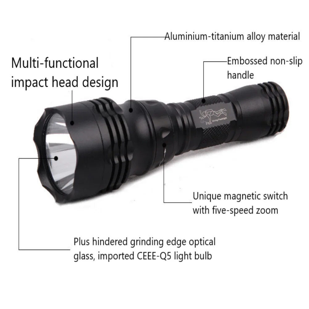 Super Bright Diving Flashlight with Magnetic Switch 3000lm XHP50.2 LED Torch 21700 Battery