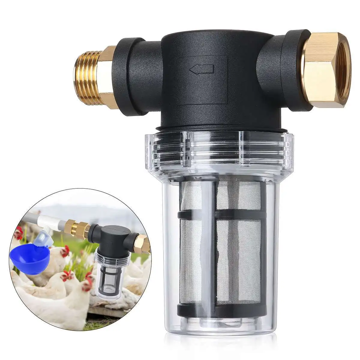 

Garden Hose Inlet Filter Inline Water Pressure Washer Washing Machine Sediment