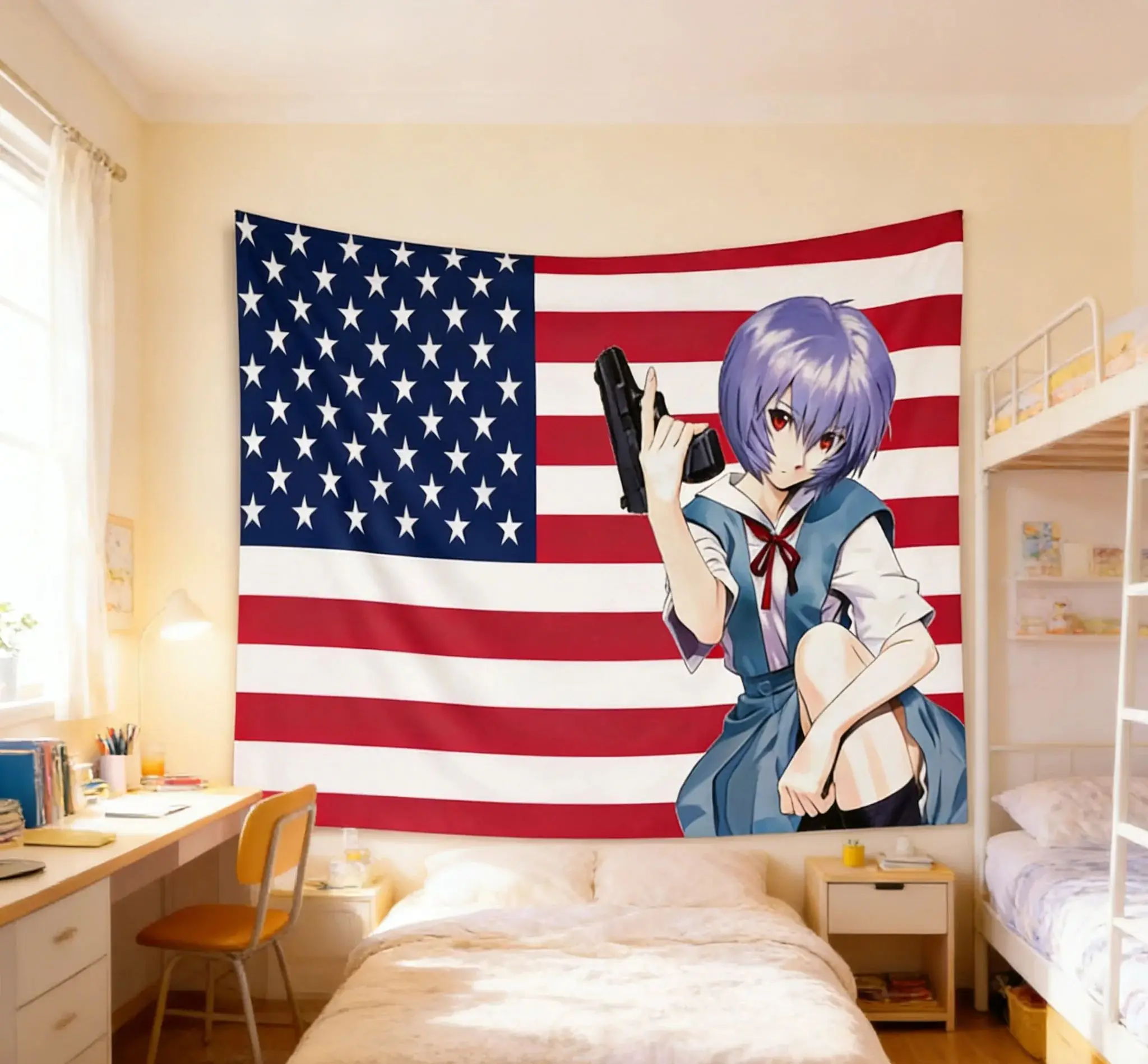 r-Rei a-Ayanami USA Anime Design Tapestry Ideal for Living Rooms Bedrooms Offices Dorms Birthdays and Home Decor Perfect Gift