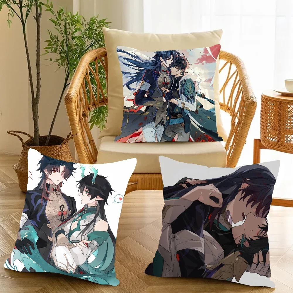 

Наволочка Blade Ren Dan Heng Star Rail, милая комната, декор для домашнего офиса, защитные чехлы с пикселями без игр, подушка-вставка