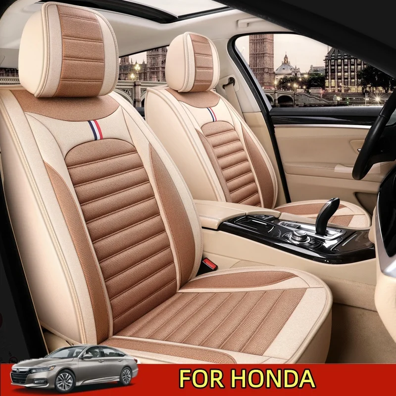 

FOR HONDA Car seat cover four seasons breathable linen wear-resistant front and rear rows fully wrapped 5 seat covers