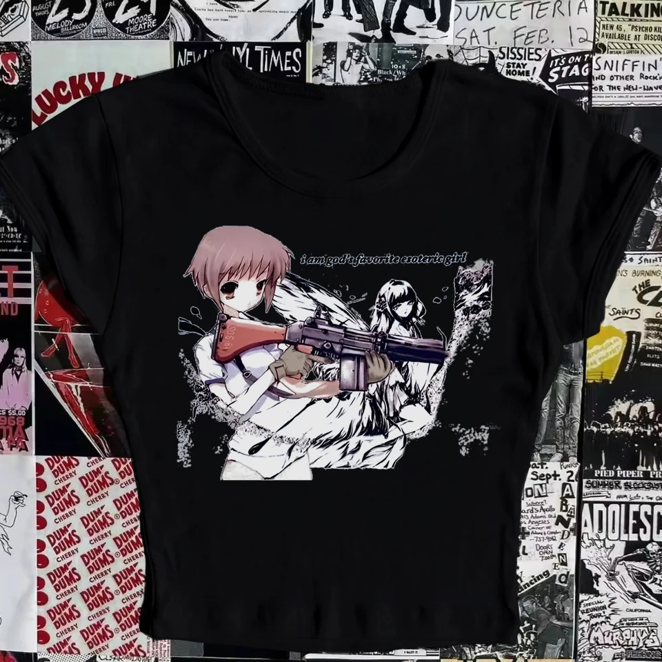 Camisetas cortas con gráficos estéticos Y2k para bebé, camisetas de manga corta, ropa de calle Harajuku, tirantes, ropa para mujer, camiseta Punk