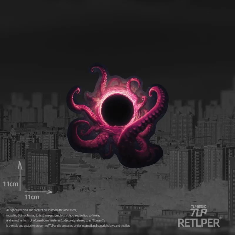 Retlper reflecterende autosticker originele onbeschrijfbare Kraken Tentakel Black Hole auto- en motorfiets waterdichte platte sticker