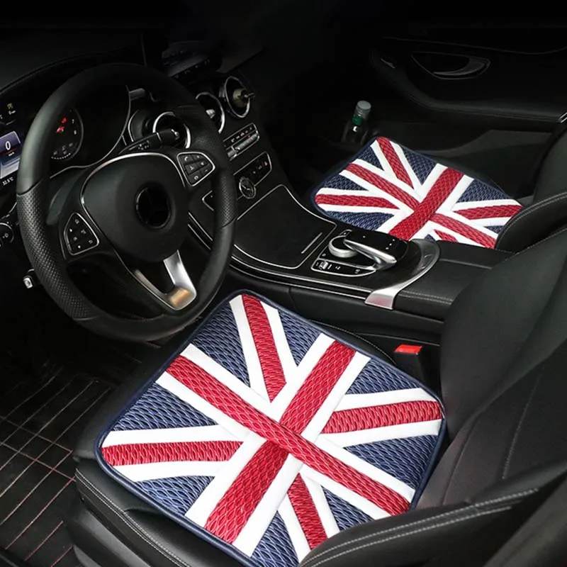 1pcs Car Styling for MINI Cooper JCW One  R55 R56 R58 R59 R60 R61 F54 F55 Union Jack PU Ice Silk Cushion Seat Cushion Covers Pad
