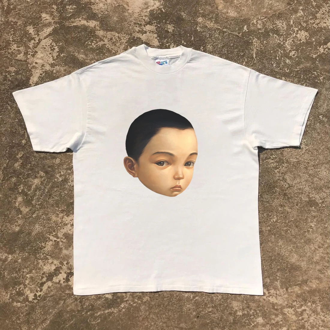 Ultra-Realistic Children's Portrait Print Dark Subculture Lolita Short Sleeve T-Shirt Unisex Loose Fit Summer Fashion Tee