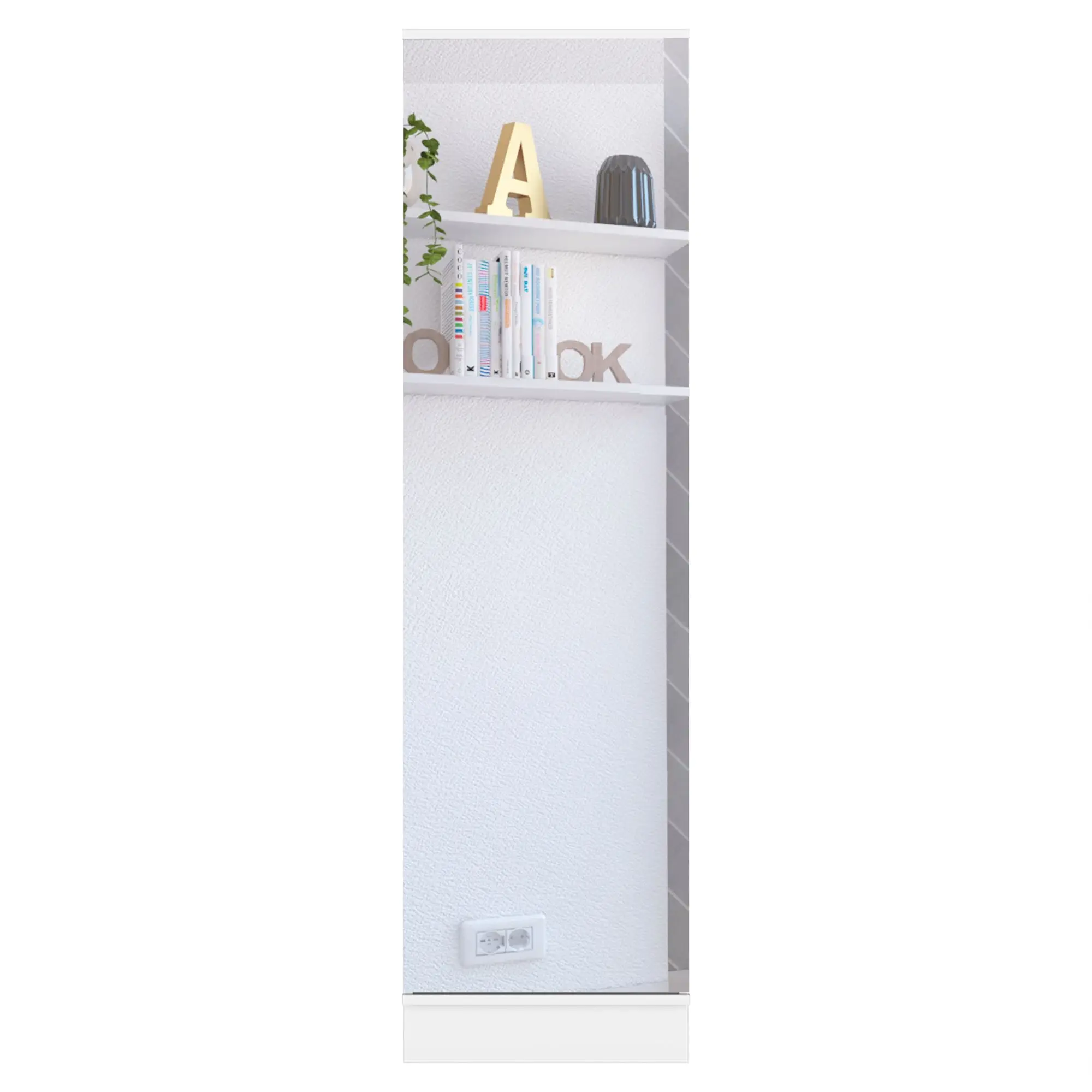 Ruan XL Shoe Rack, Mirror, Five Interior Shelves, Single Door Cabinet, Black