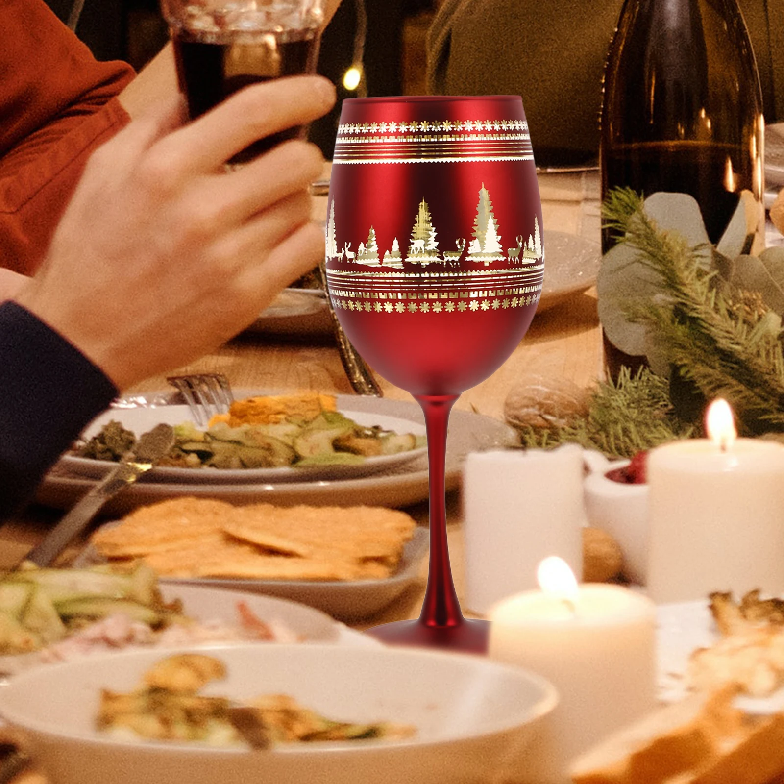 

Elegant Christmas Tree Wine Glasses Red Wine Glass With Stem Premium Crystal Goblets Holiday Party Decorative Set For
