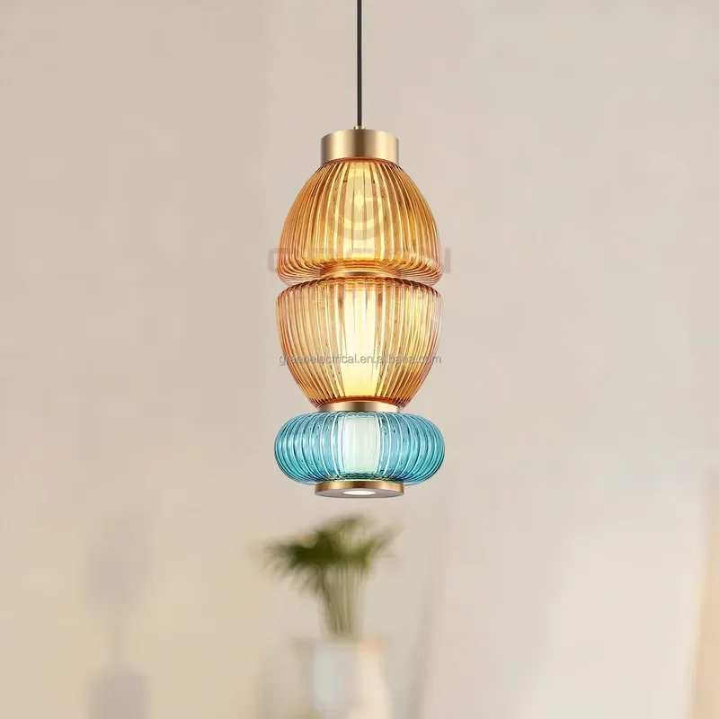 Modern Nordic Glass Acrylic LED Chandelier Warm White Medium Size Pendant Light for Bar Living Room Home Decoration Lighting