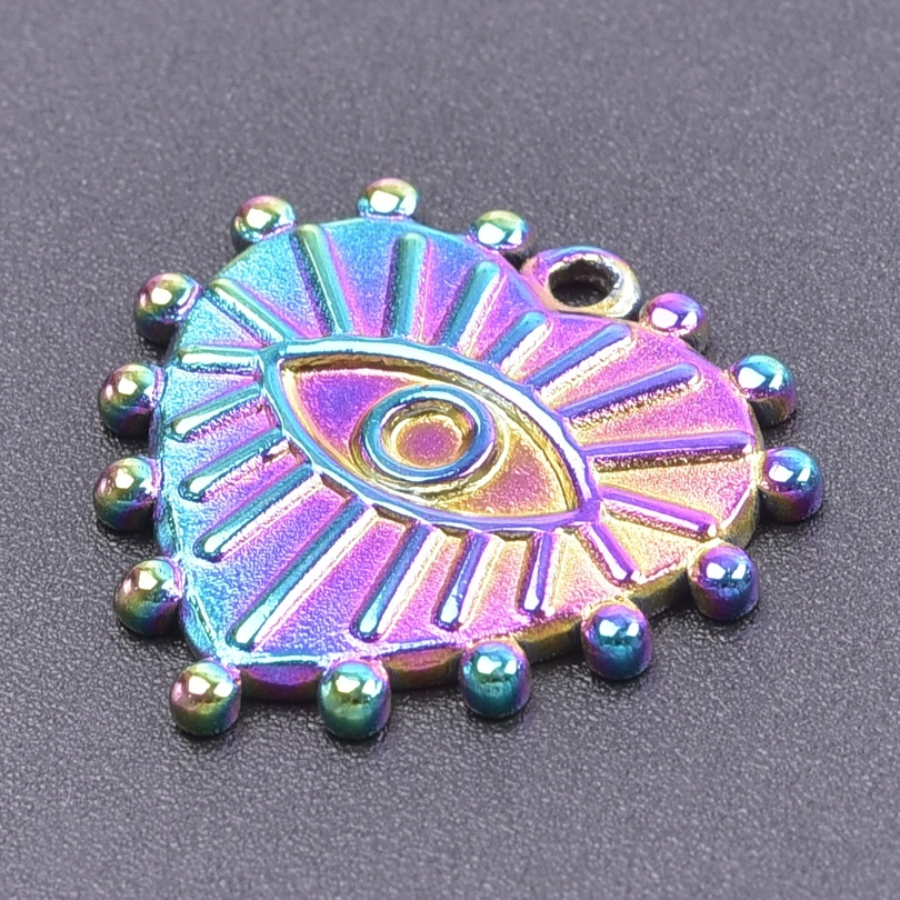 10pcs/Lot Hearts Charm Rainbow Color Multistyle Heart Pendant Charms For Jewelry Making Supplies Dijes Para Bisutería Materials