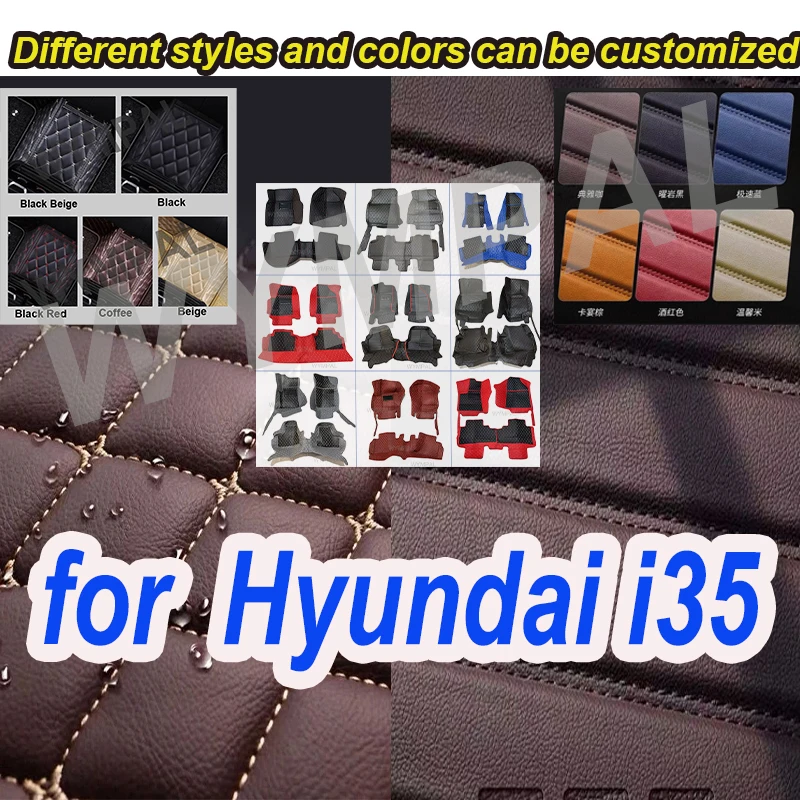 

LUXURY Car Floor Mats For Hyundai i35 Elantra Avante MD UD 2011~2016 Leather Mat Carpet Luxury Rug Auto Interior Parts